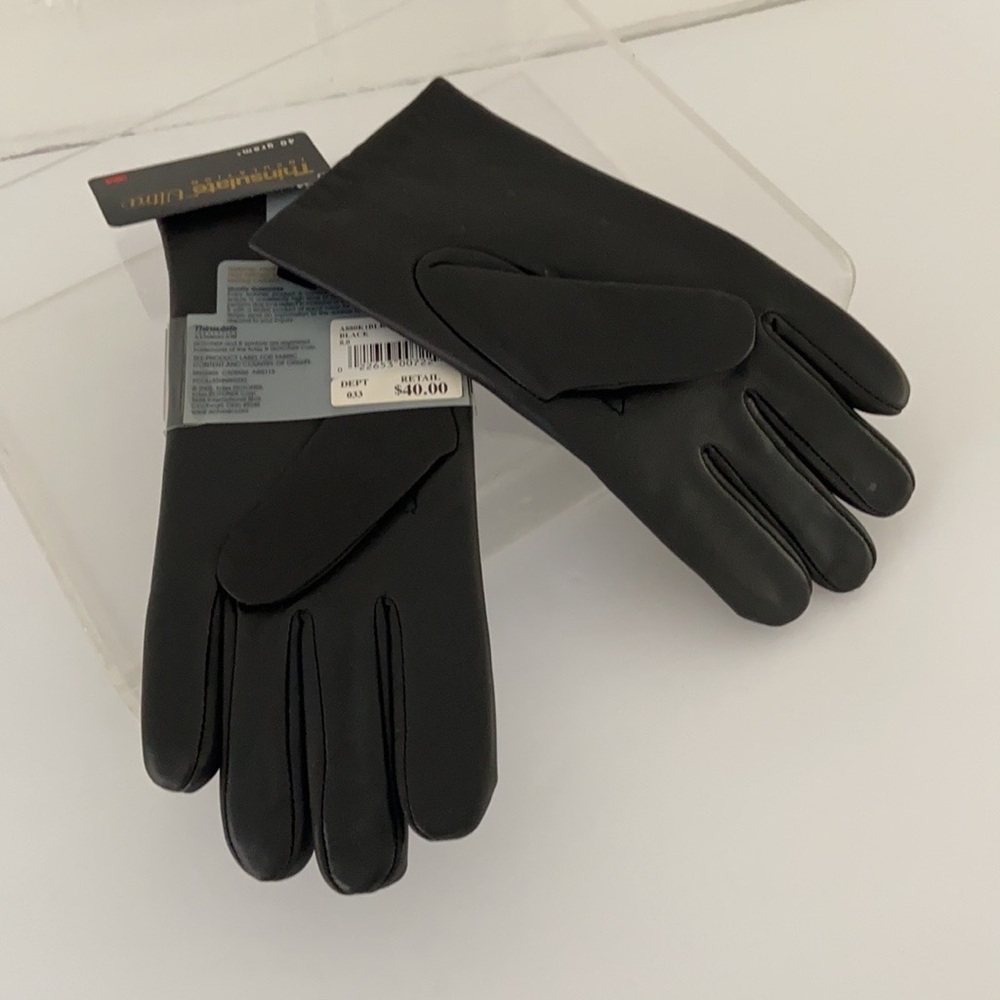 New With Tags Mens Black Isotoner Leather Driving Gloves - Picture 2 of 9